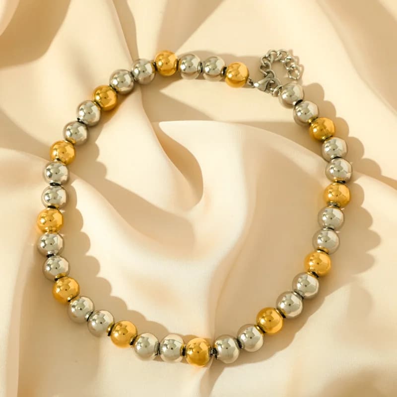 Solid Beaded Stainless Steel Necklace