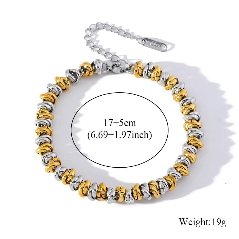 Gold and Silver Color Link Chain Bracelet Bangles