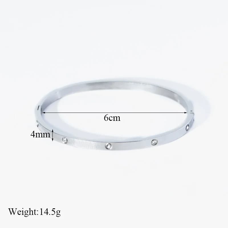 Bracelete Geométrico com Zircônia em 3 Cores