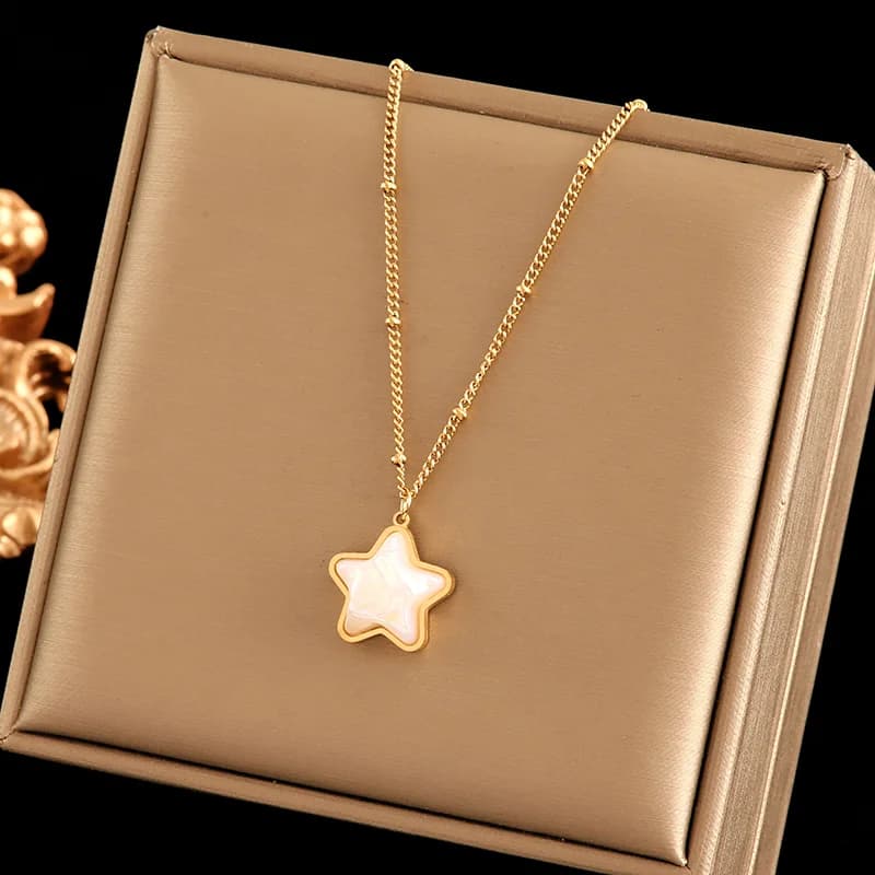 Star Flower Bear Necklace and Earrings Set