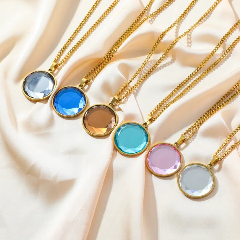 Choker com Pingente Redondo de Cristal