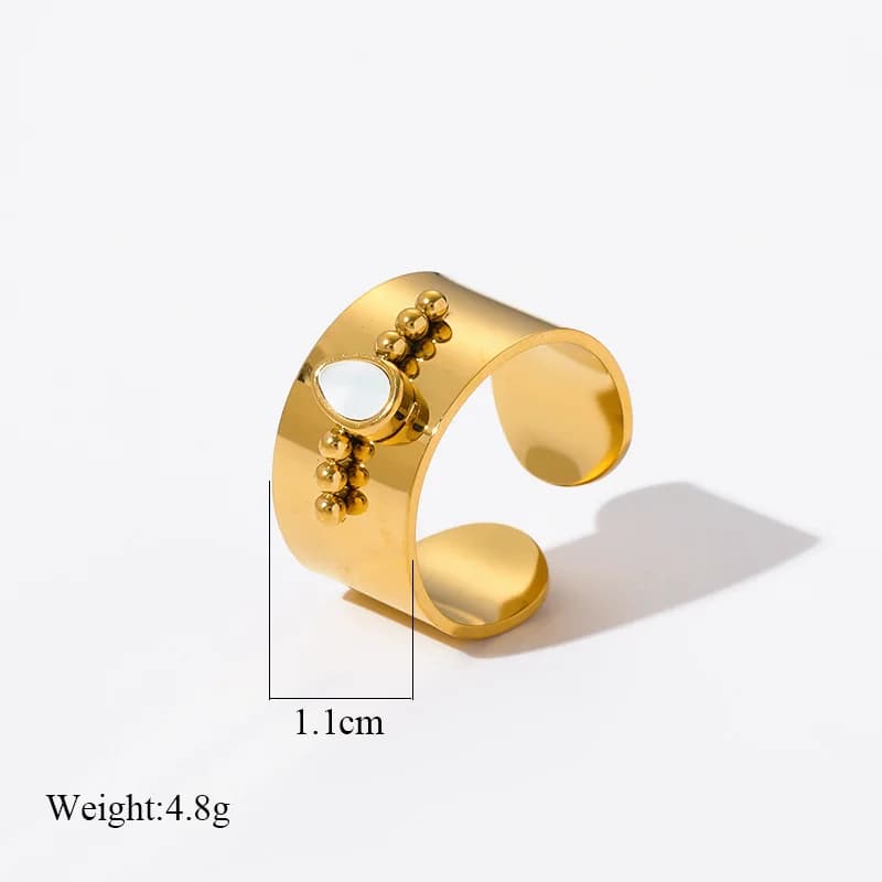 Stainless Steel Open Cuff Ring for Women
