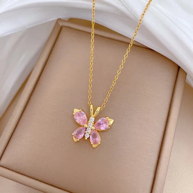 Colar com Pingente Laço de Zircônia