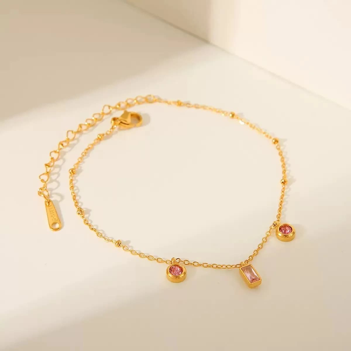 Pulseira de Flor Colorida com Zircônia Cúbica em Aço Inoxidável 316L