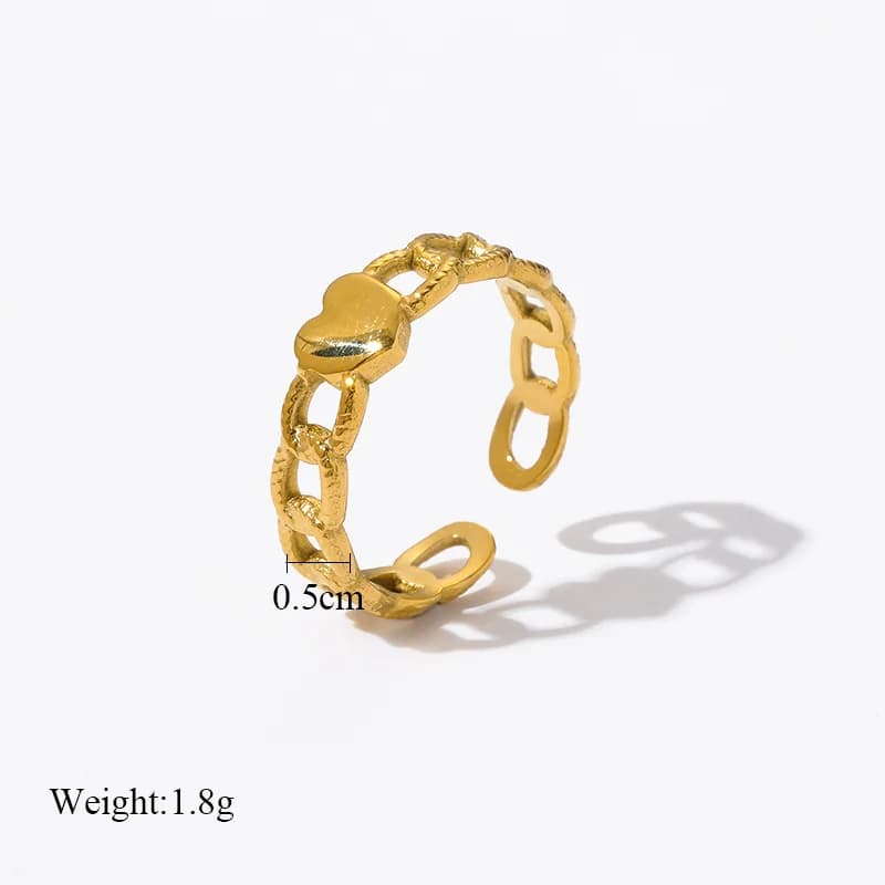 Stainless Steel Open Cuff Ring for Women