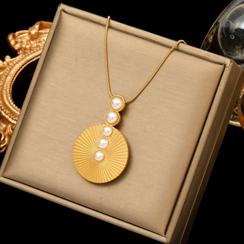 Gargantilha Choker de Bolas Sólidas em Aço Inoxidável