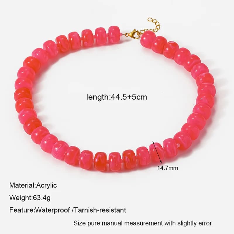 Acrylic Resin Beaded Collar Necklace