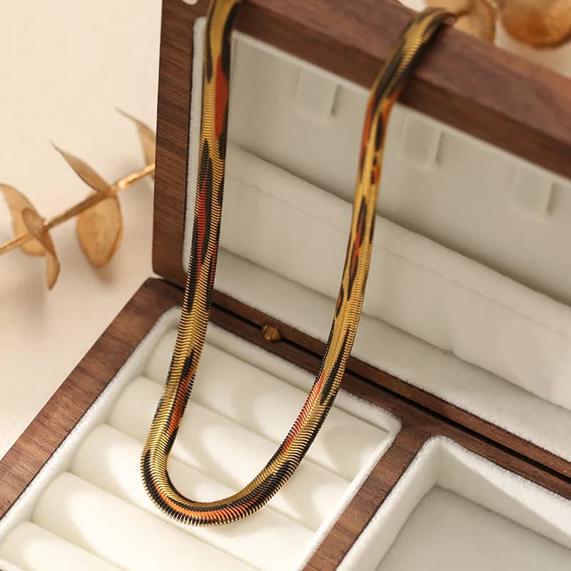 Snake Pattern Chain Stainless Steel Necklace