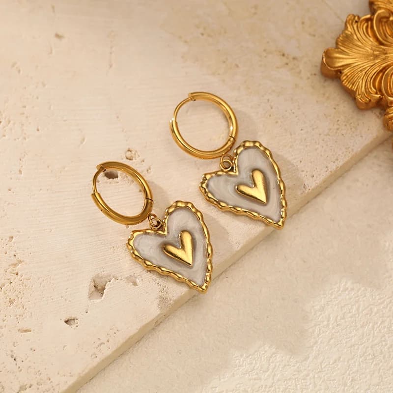 Irregular Heart-Shaped Dangle Earrings