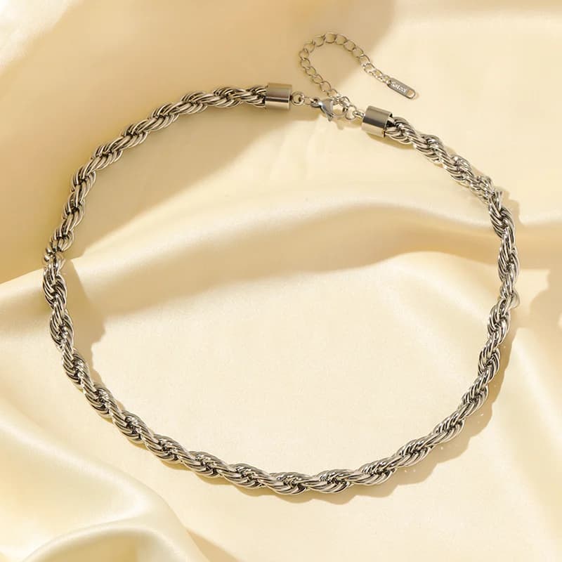 Colar de Corrente Grossa 8mm, Banhado a Ouro 18K