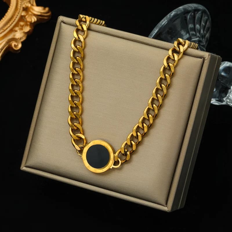 Textured 18K PVD Plated Statement Collar Necklace
