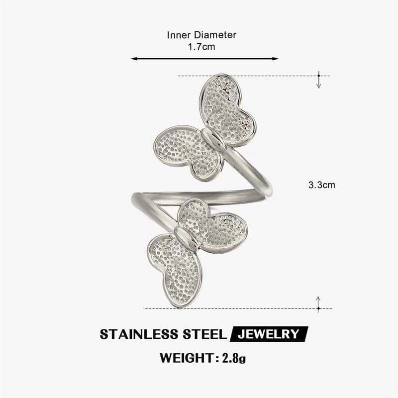 Butterfly Adjustable Stainless Steel Finger Ring