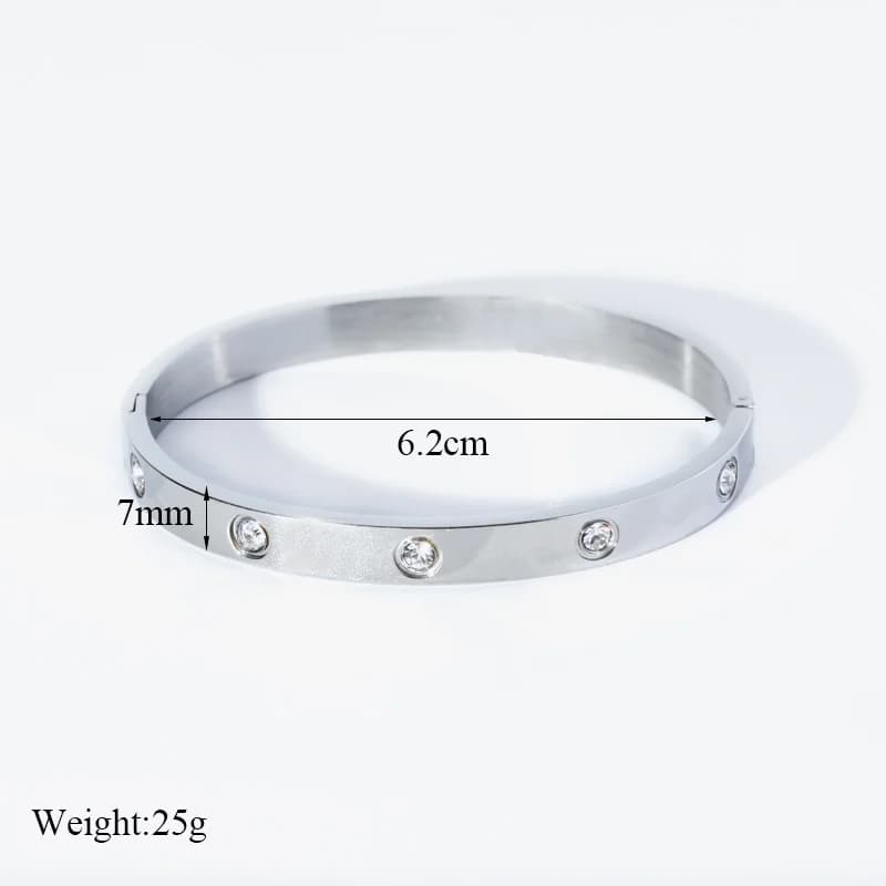 Bracelete Geométrico com Zircônia em 3 Cores