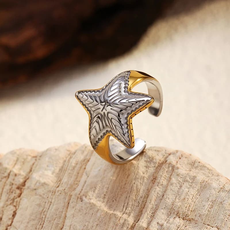 Enamel Seahorse Open Adjustable Ring