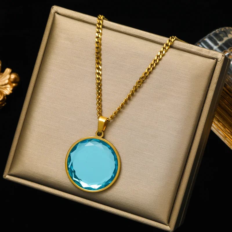 Choker com Pingente Redondo de Cristal